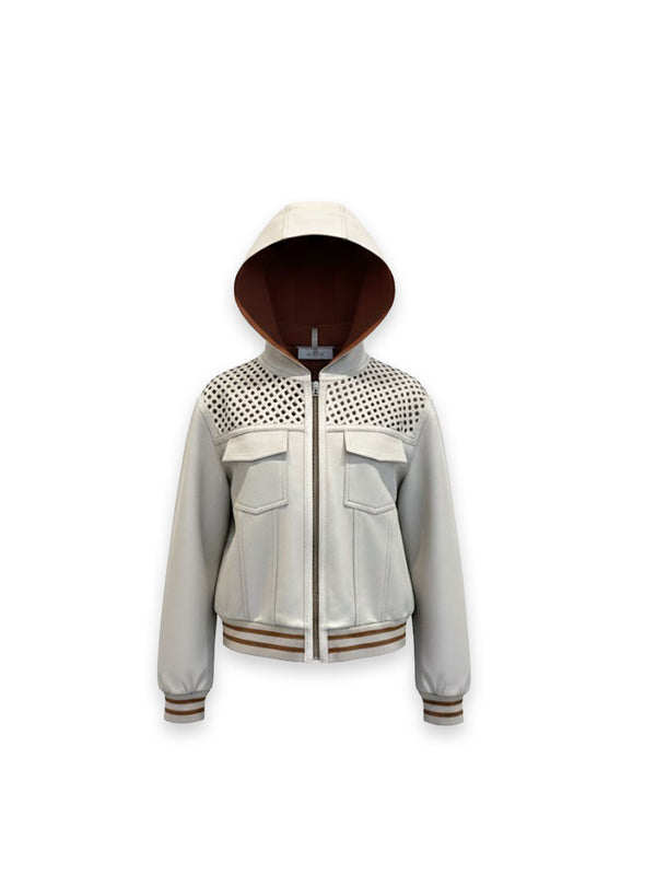 Jacke - Perforated Leather Zip Jacket