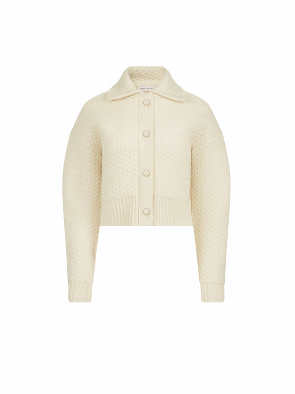 Strukturierter Woll-Cardigan