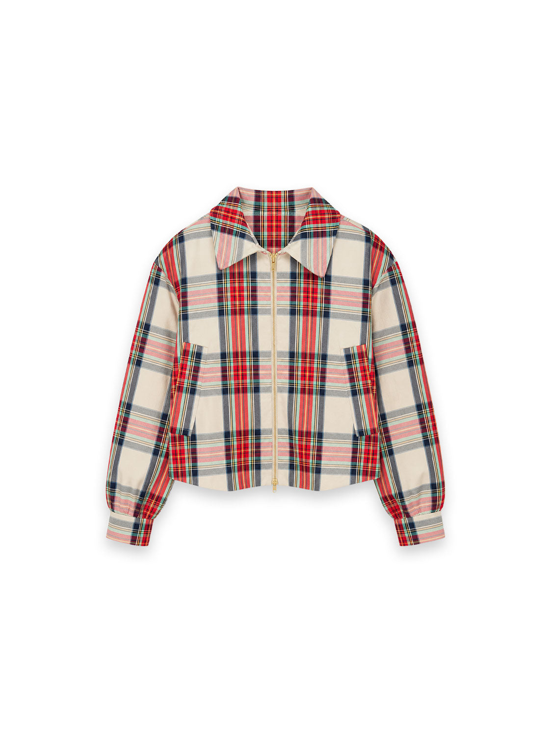 Jacke mit Kragen und Karomuster