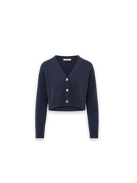 Strickjacke mit cropped V-Neck-Silhouette