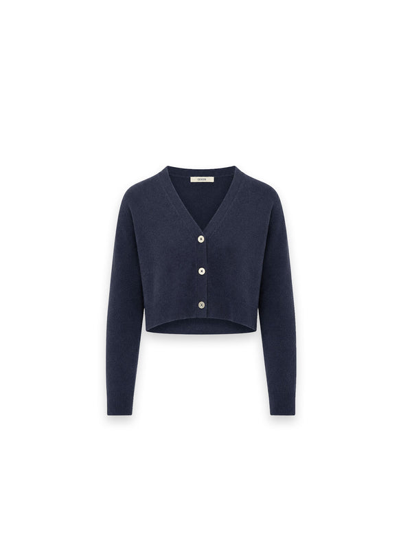 Strickjacke mit cropped V-Neck-Silhouette