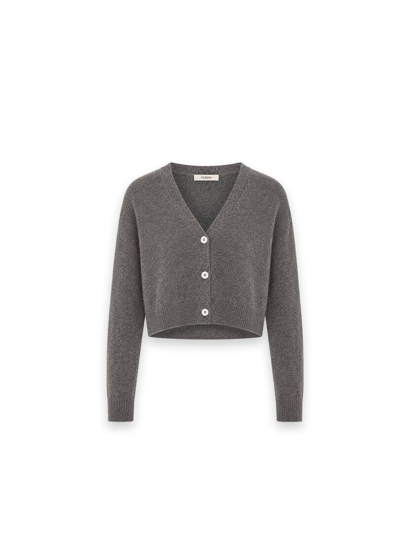 Strickjacke mit cropped V-Neck-Silhouette