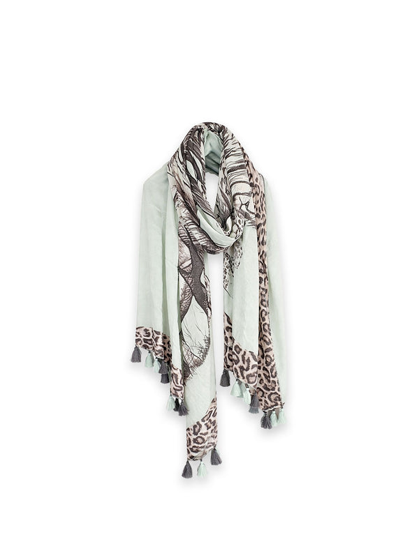 Schal Animal Print Quasten