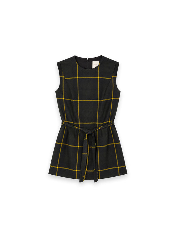 Handkerchief Mini Kleid Karomuster Bindegürtel