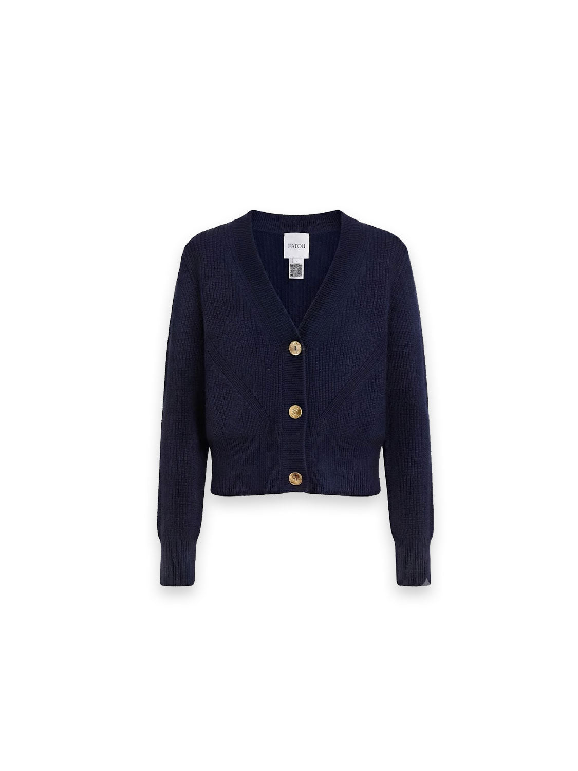 Rib Buttoned Strickjacke mit Zierknöpfen