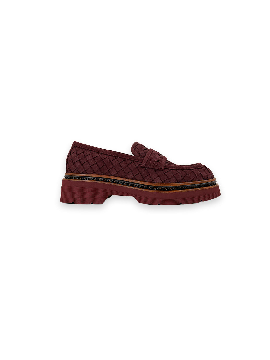 Yanny Loafer – Geflochtenes Veloursleder mit markanter Plateausohle