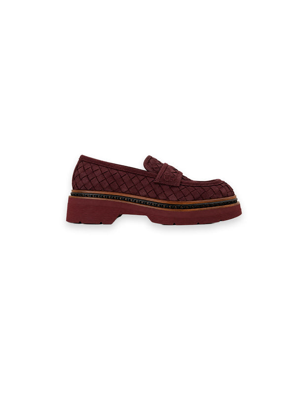 Yanny Loafer – Geflochtenes Veloursleder mit markanter Plateausohle