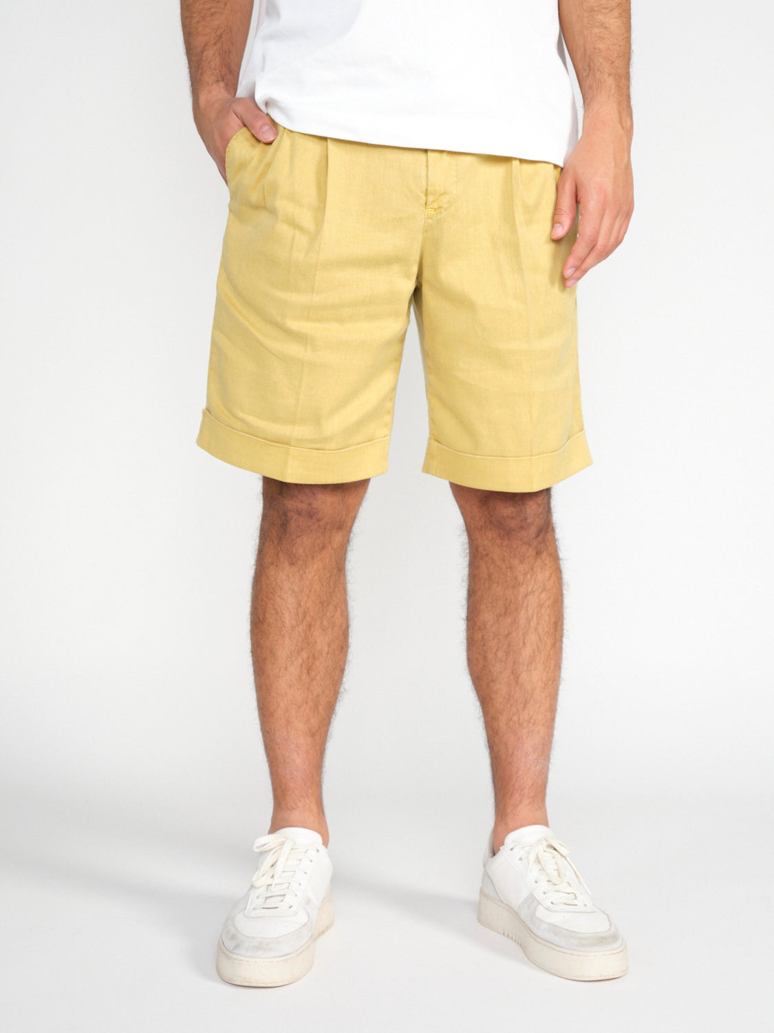 Shorts aus Leinen-Baumwoll-Mix