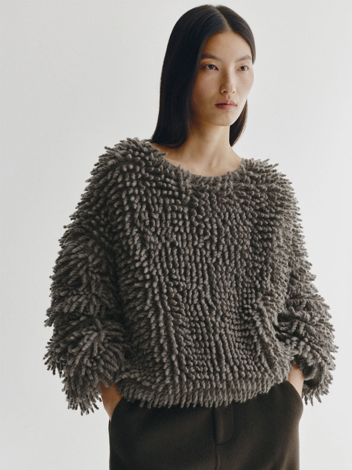 Mille Cashmere Sweater mit Fransen – Truffle