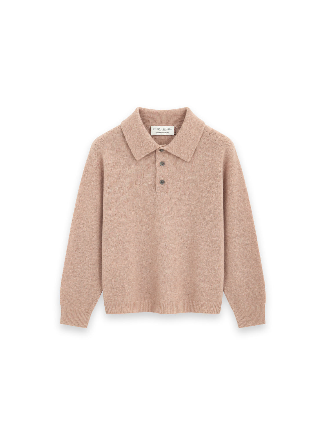 Cashmere-Seide Polopullover in Rosé