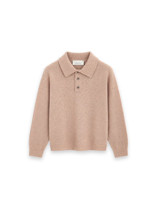 Cashmere-Seide Polopullover in Rosé