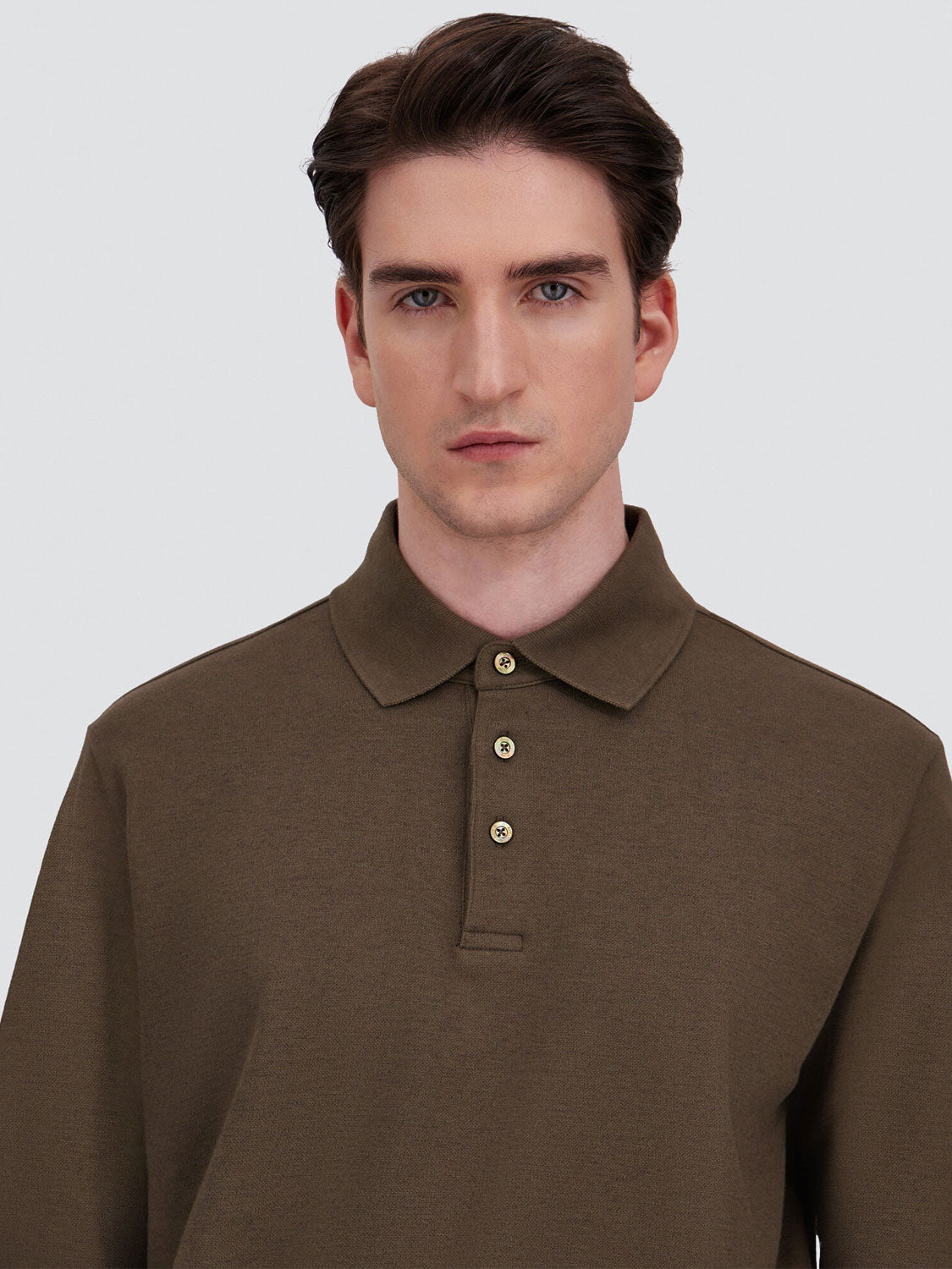 Poloshirt mit Knopfleiste und Langarm