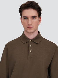 Poloshirt mit Knopfleiste und Langarm