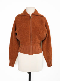 Boucle Zipped –Jacke in Bouclé-Optik