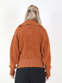 Boucle Zipped –Jacke in Bouclé-Optik