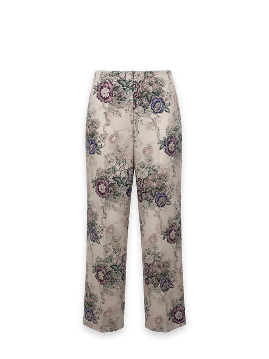 Adanastr - floral silk trousers