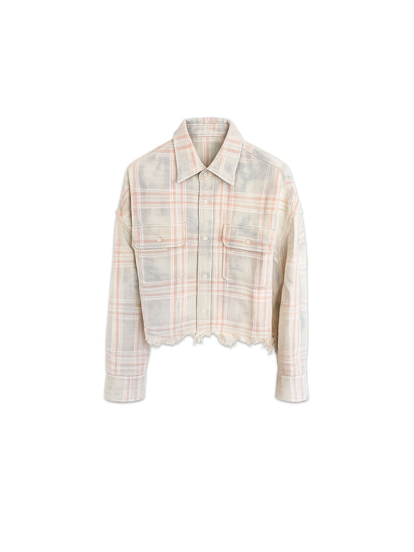 Cropped Work Bluse – Fransiger Saum