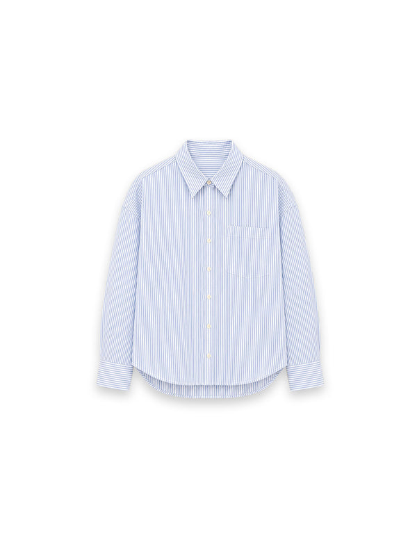 Drop Neck Bluse – Leichte Streifenoptik