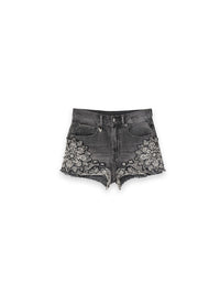 Jeansshorts mit kunstvollen Paisley Applikationen aus Baumwoll Denim