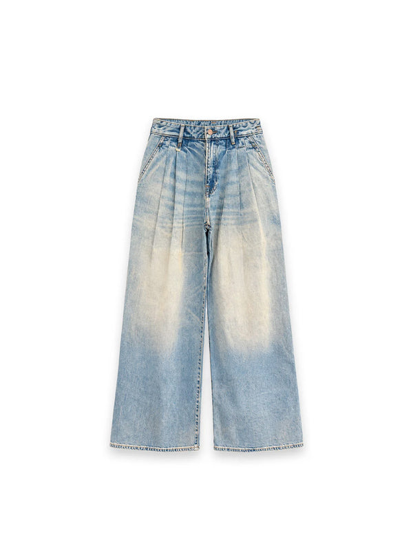 Triple Pleat Jeans – Wide Leg mit markanten Bundfalten