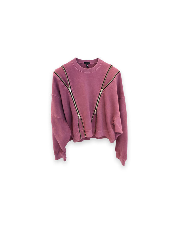 Berry Zip Sweatshirt – Zippered Statement Detail