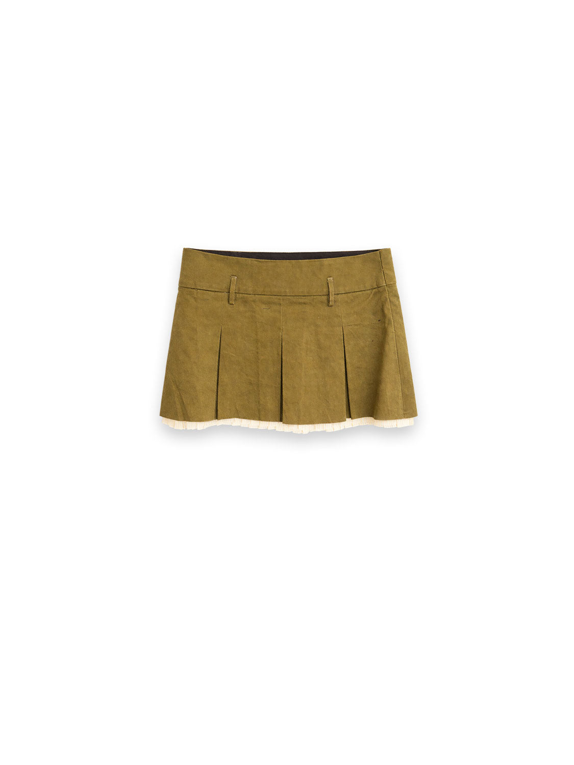 Pleated Mini Skirt – Baumwolle mit Fransenabschluss