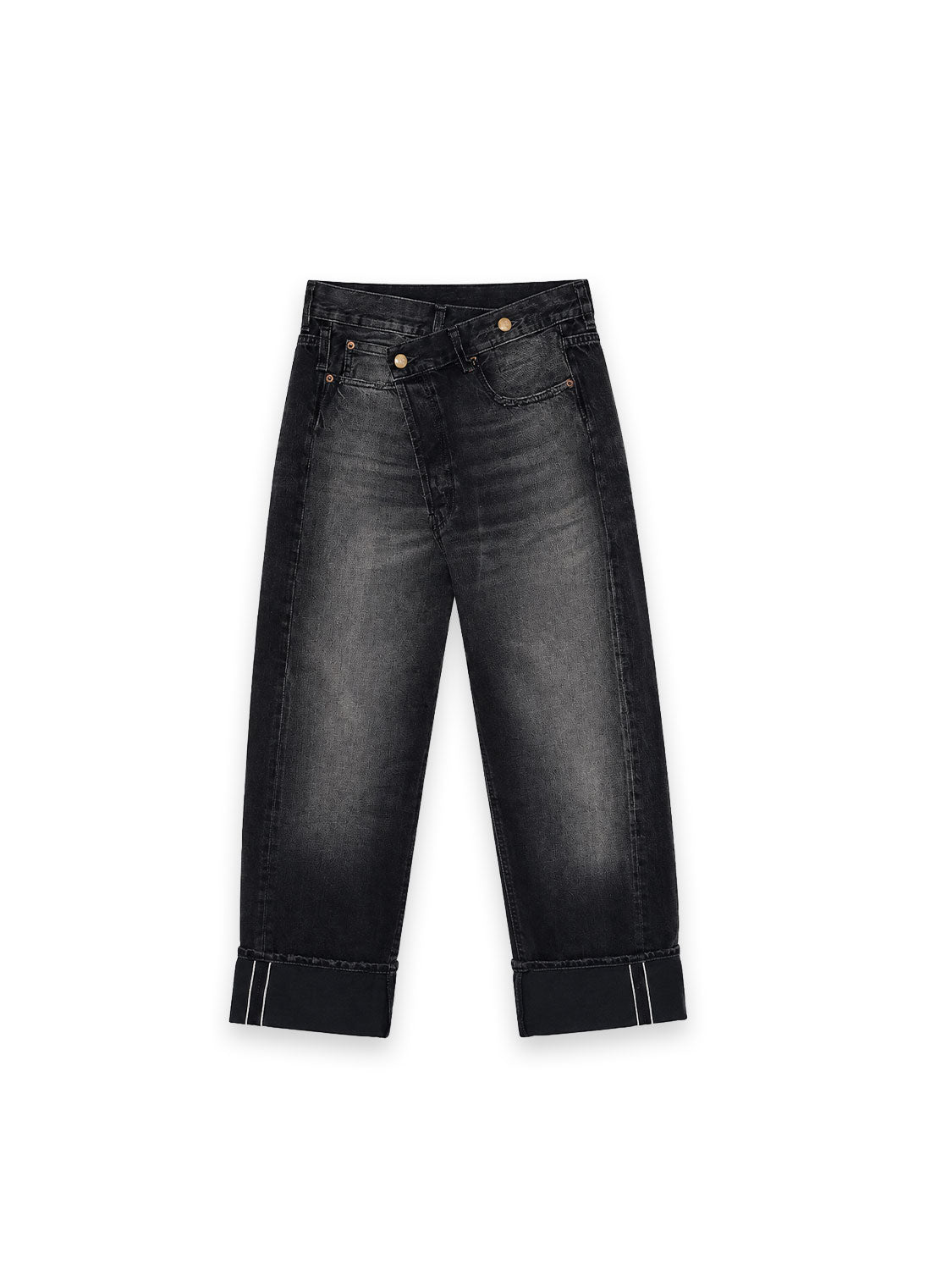 Cuffed – Umgeschlagene Jeans mit Crossover Bund