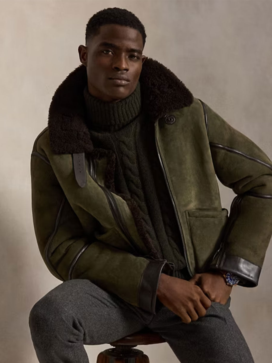 Skins Flight Jacke mit Teddykragen