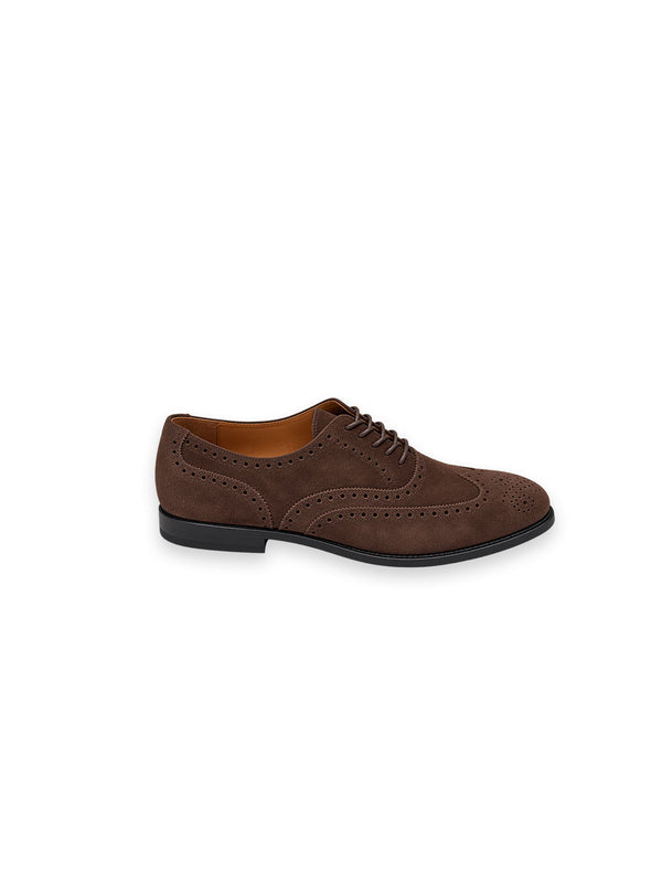 Owen Wingtip Schuh – Edles Veloursleder mit klassischer Brogue-Lochung