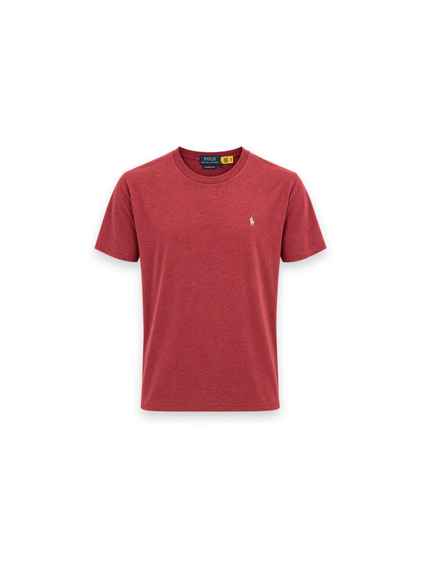 Short Sleeve T-Shirt – Melierte Optik mit Logo-Stickerei