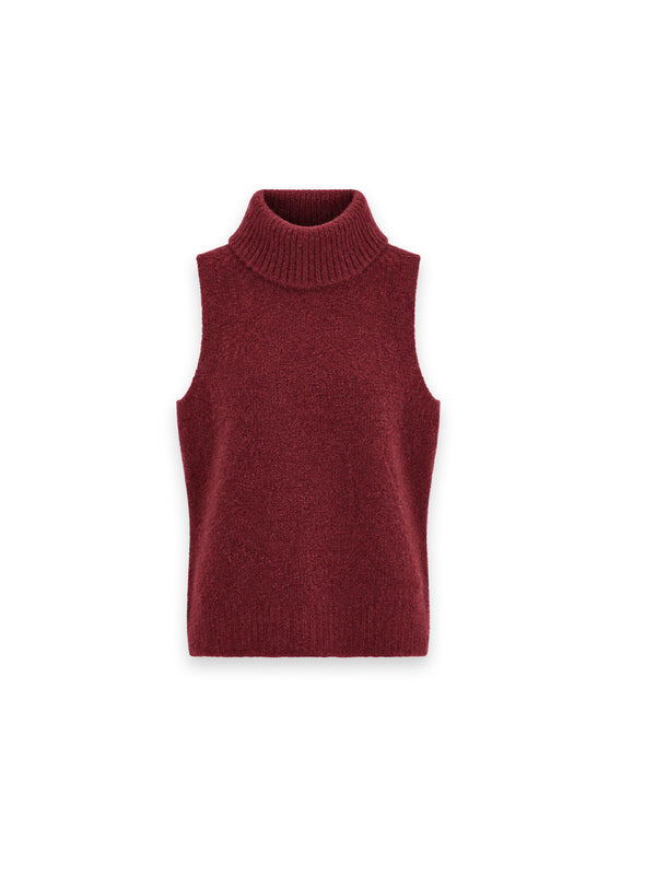 Canotta ärmelloser Pullover mit Rollkragen aus weichem Feinstrick