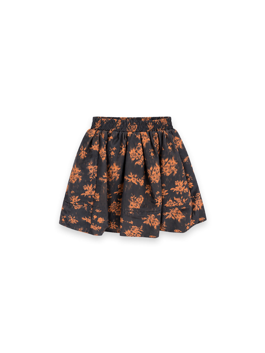 Rock mit Floral Print in Anthrazit-Orange
