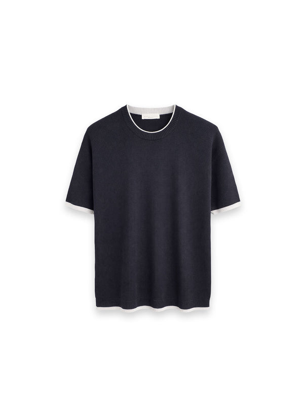 Feinstrick Pullover mit Kontrastabschlüssen