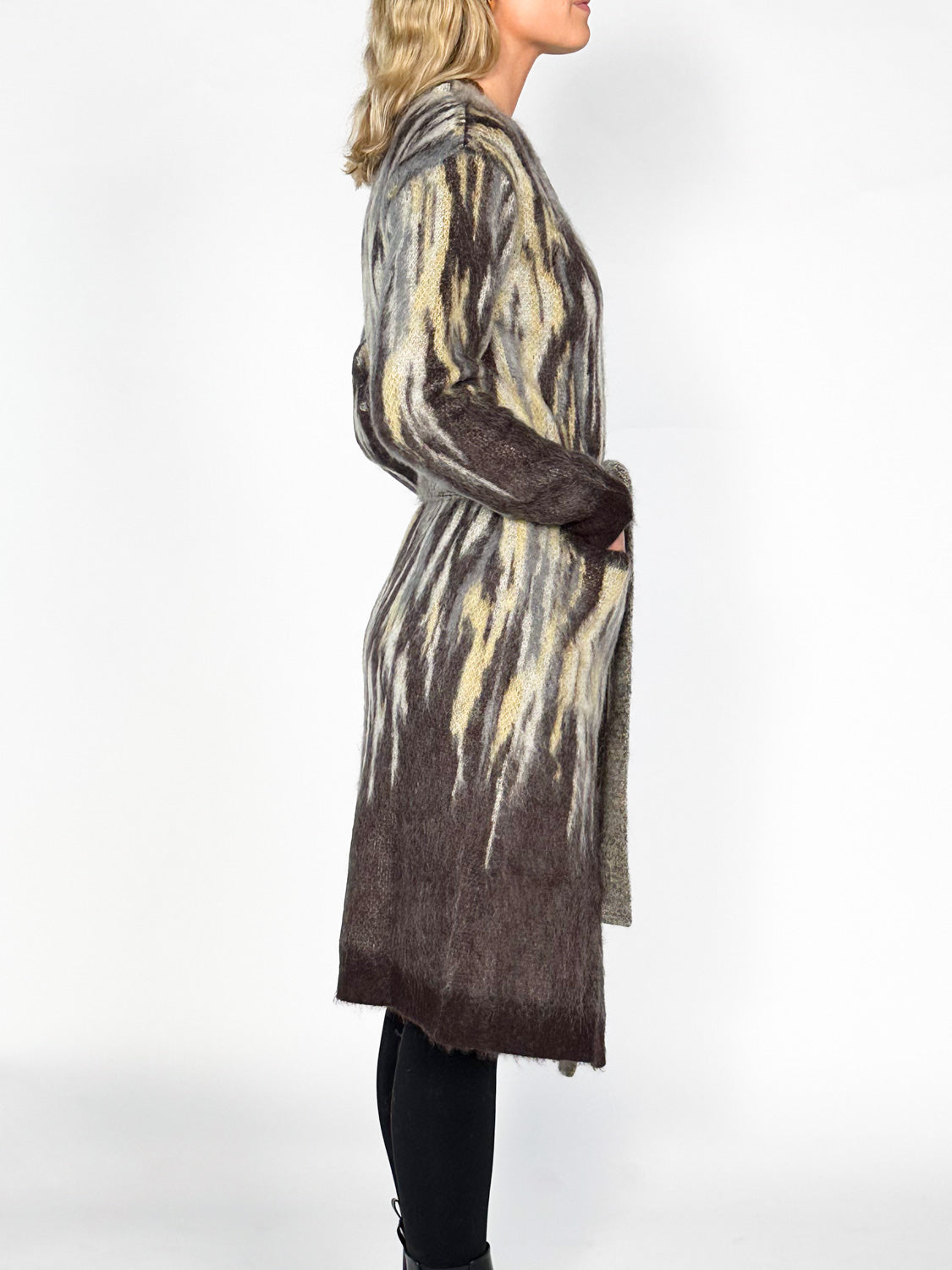 Girocollo ML Jacquard – Cardigan aus Woll-Mohair-Mix