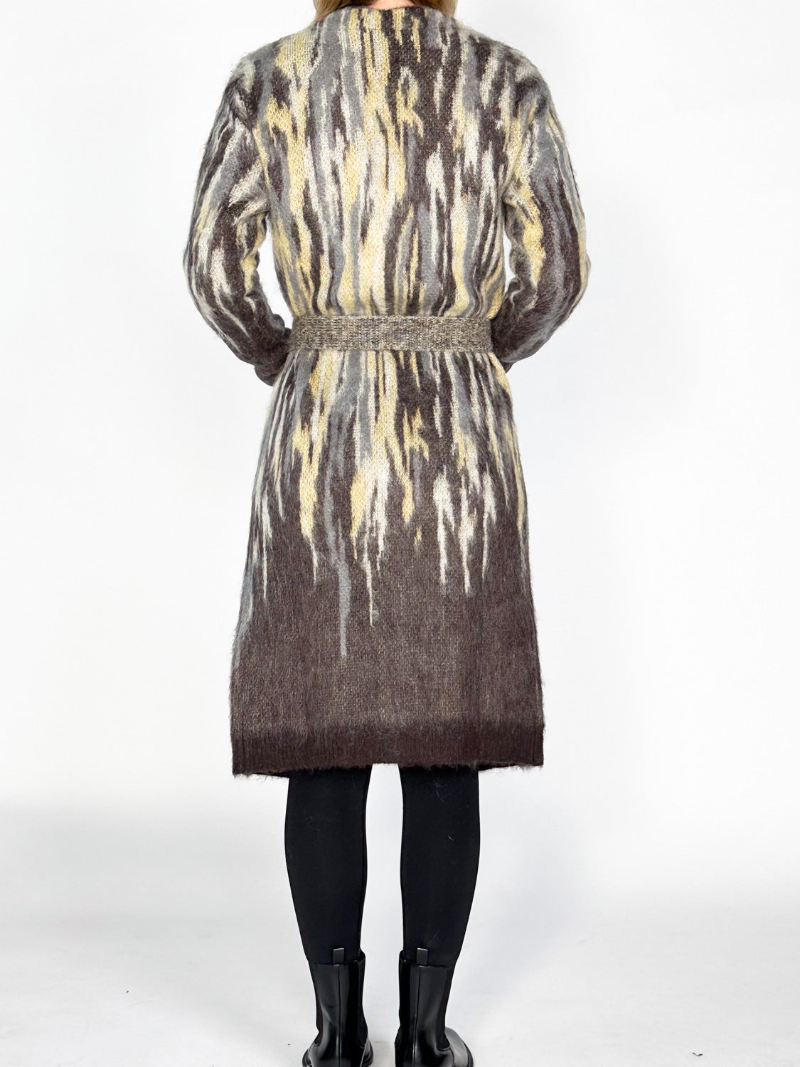 Girocollo ML Jacquard – Cardigan aus Woll-Mohair-Mix