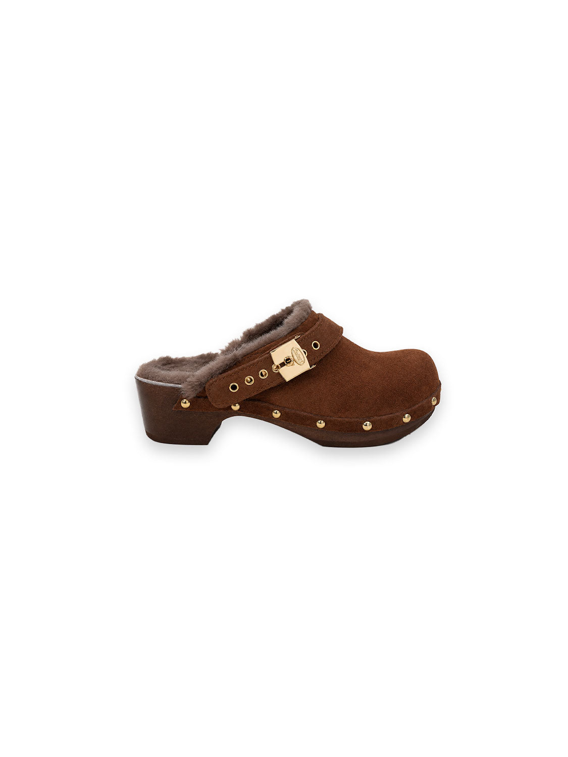 Pesucra Clogs – Fellleder mit goldenen Nieten