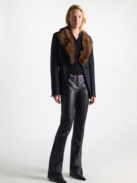 Sleek Lederhose mit geradem Bein