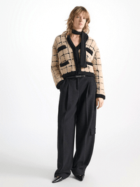 Modern Structure Bouclé-Hose im Barrel-Schnitt