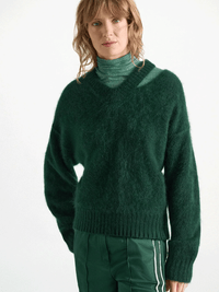 Fluffy Statements Pullover aus Merino und Kaschmir mit V-Ausschnitt