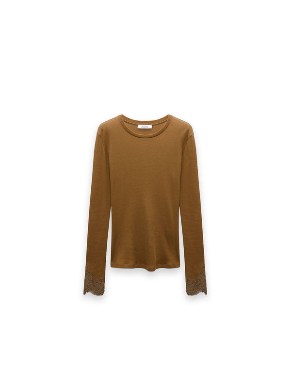 Pure Pullover – Elegante Spitzenbündchen