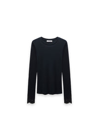 Pure Pullover – Elegante Spitzenbündchen