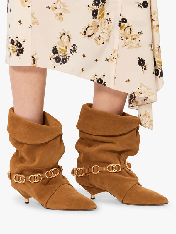 Edrik - Drape Boots with Chain