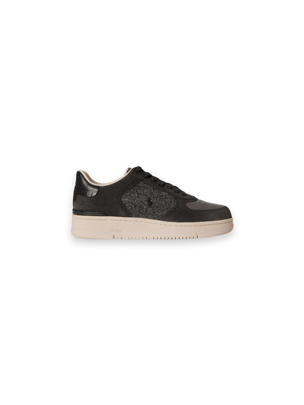 Masters Court Sneaker aus Leder & Wolltweed – Anthrazit
