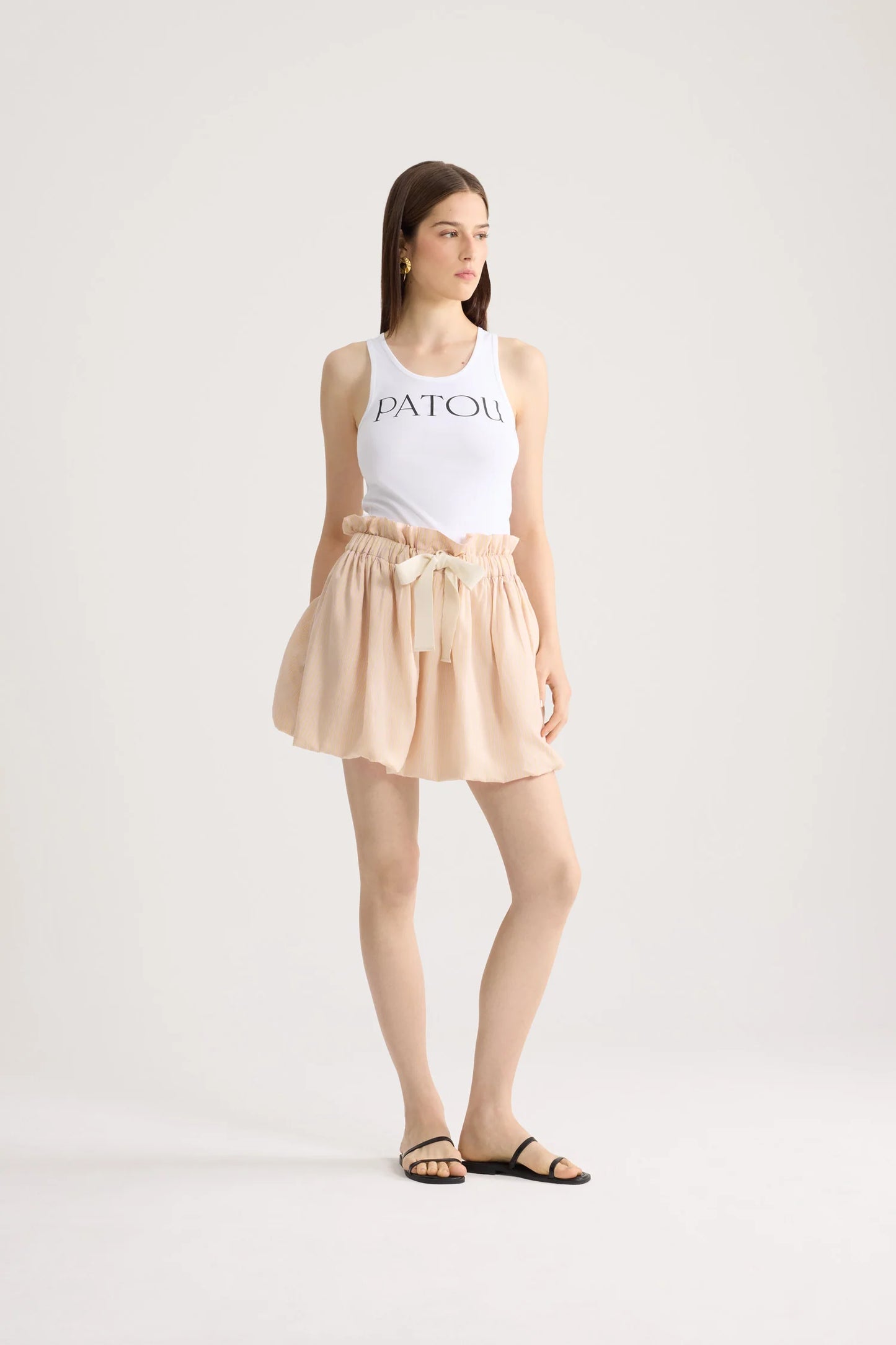 Bloomer Rock – Leichte Baumwolle mit feiner Streifenstruktur und Bindedetail