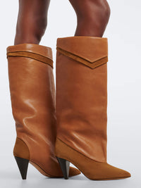 Lezra Stiefel – Edler Materialmix aus Glattleder & Veloursleder