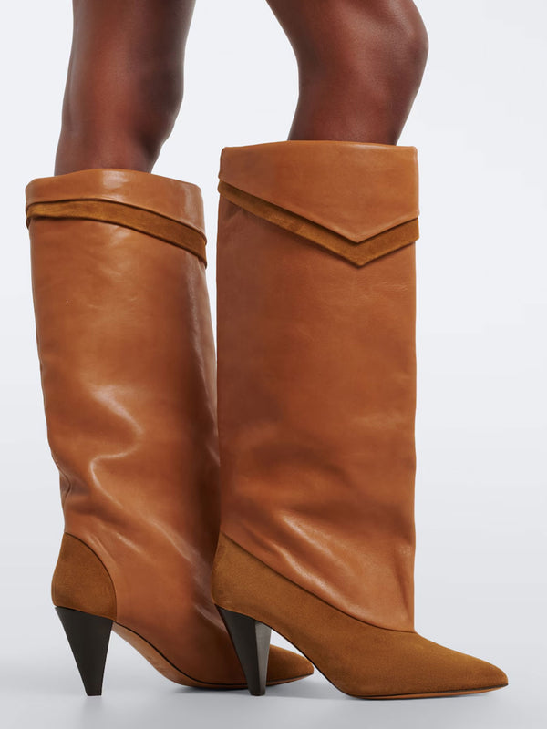 Lezra boots – sophisticated mix of smooth leather and suede