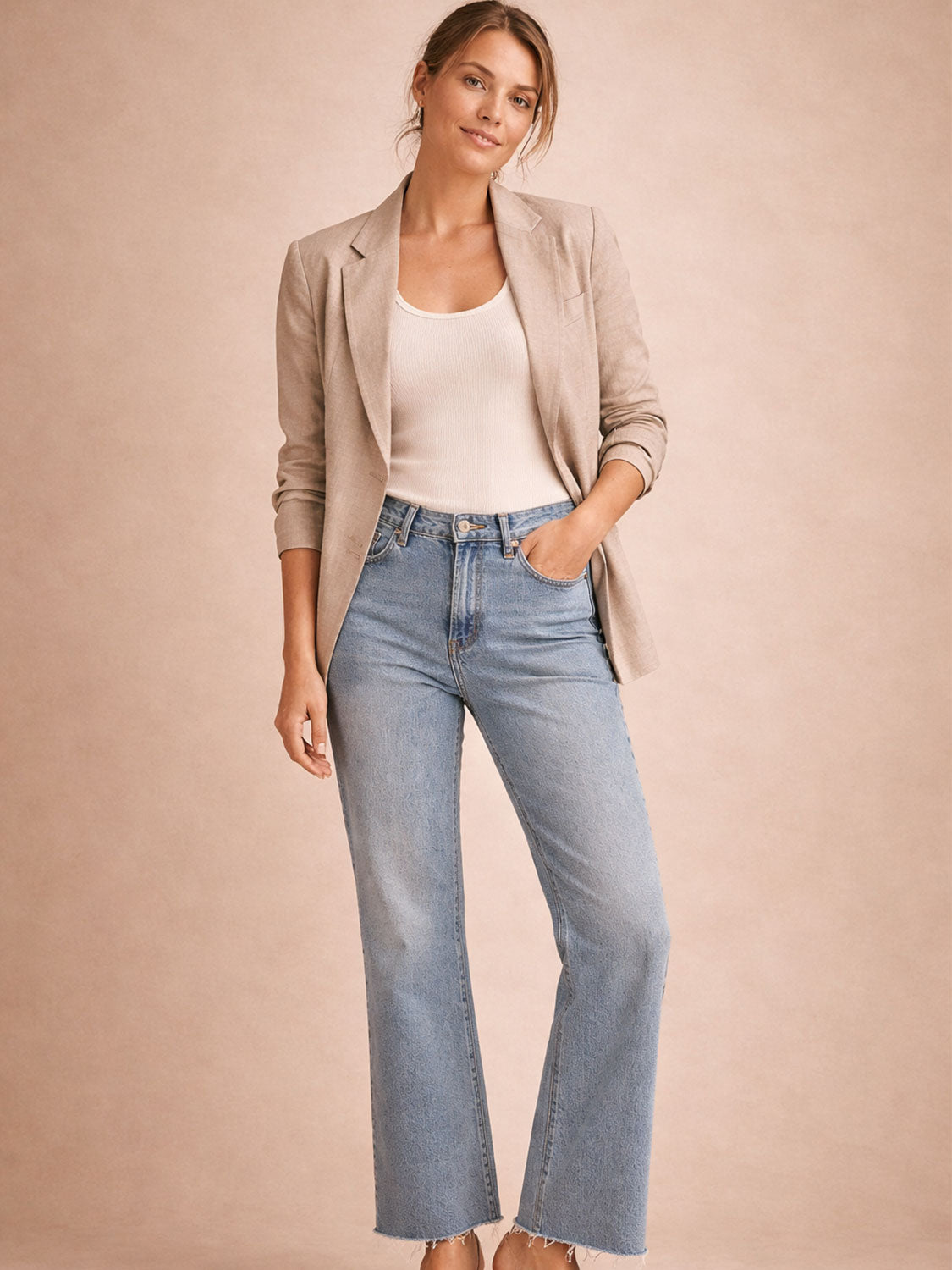 Jeans Relaxed Fit Raw Hem