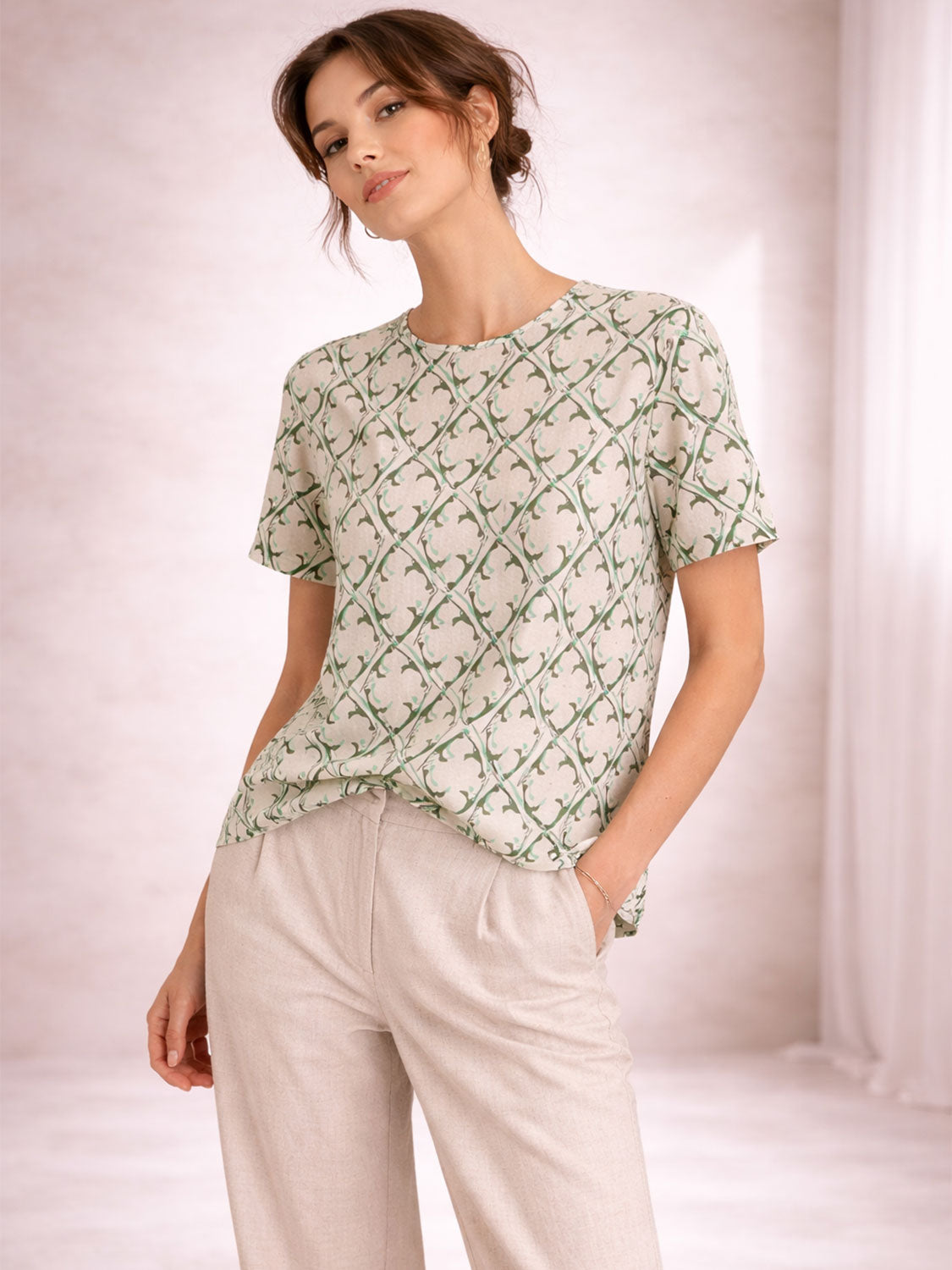 Cayman Bluse mit Print