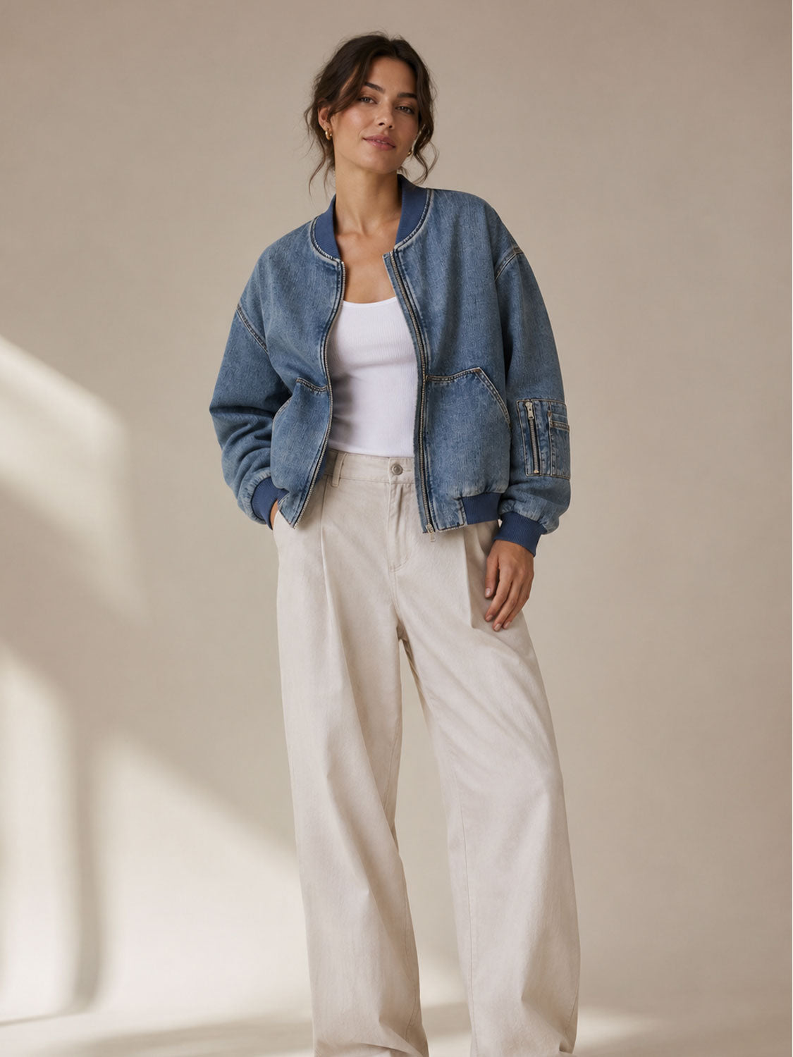 Jeansjacke Oversized Denim mit Utility Details