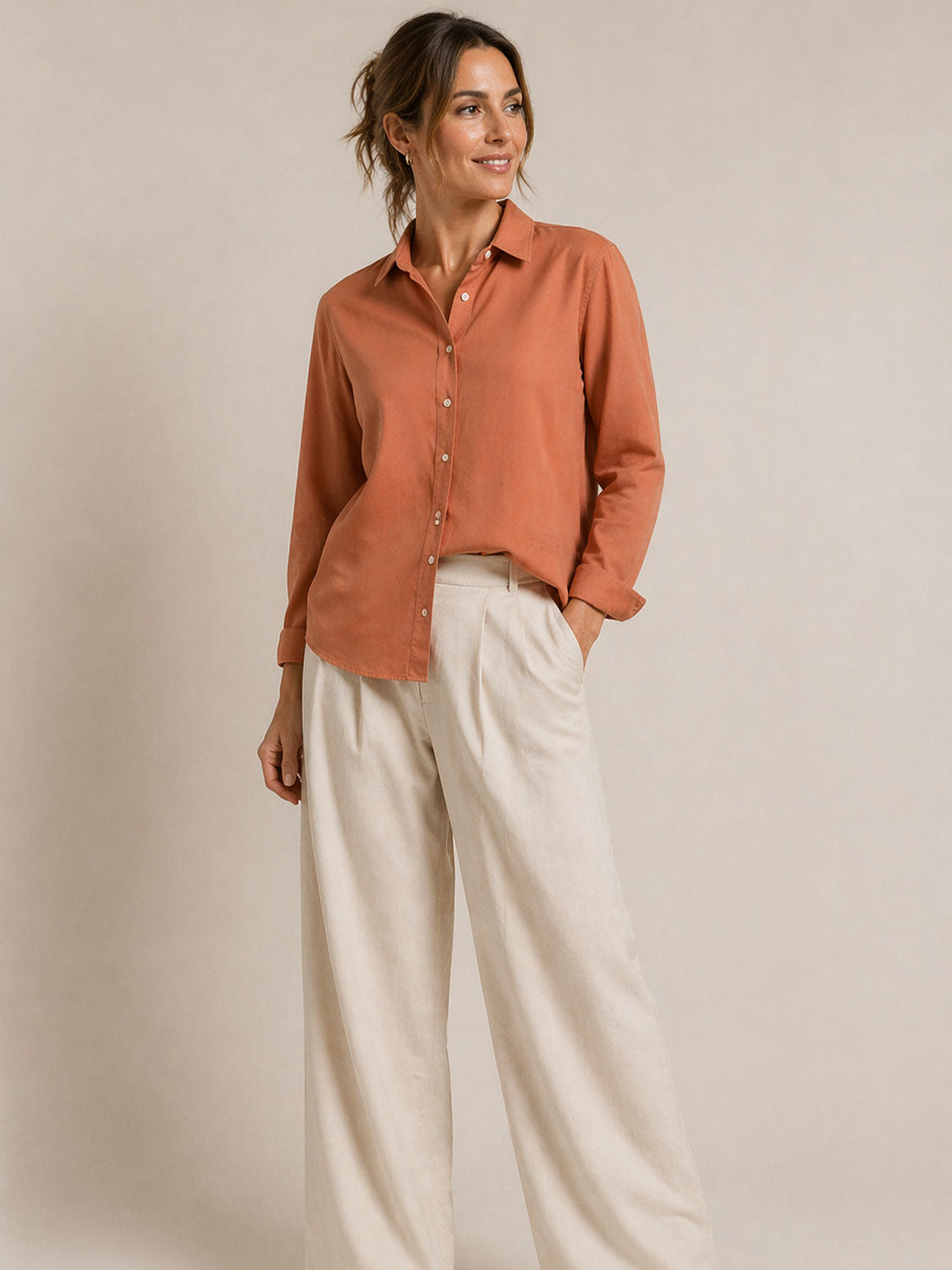 Bluse feine Baumwollstruktur und Oversized Look
